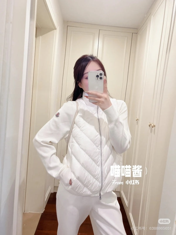 042067 Women's knitted spliced down jacket clothing